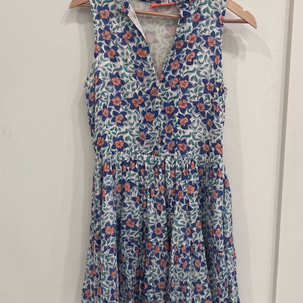 Oliphant Blue and Orange Floral Top